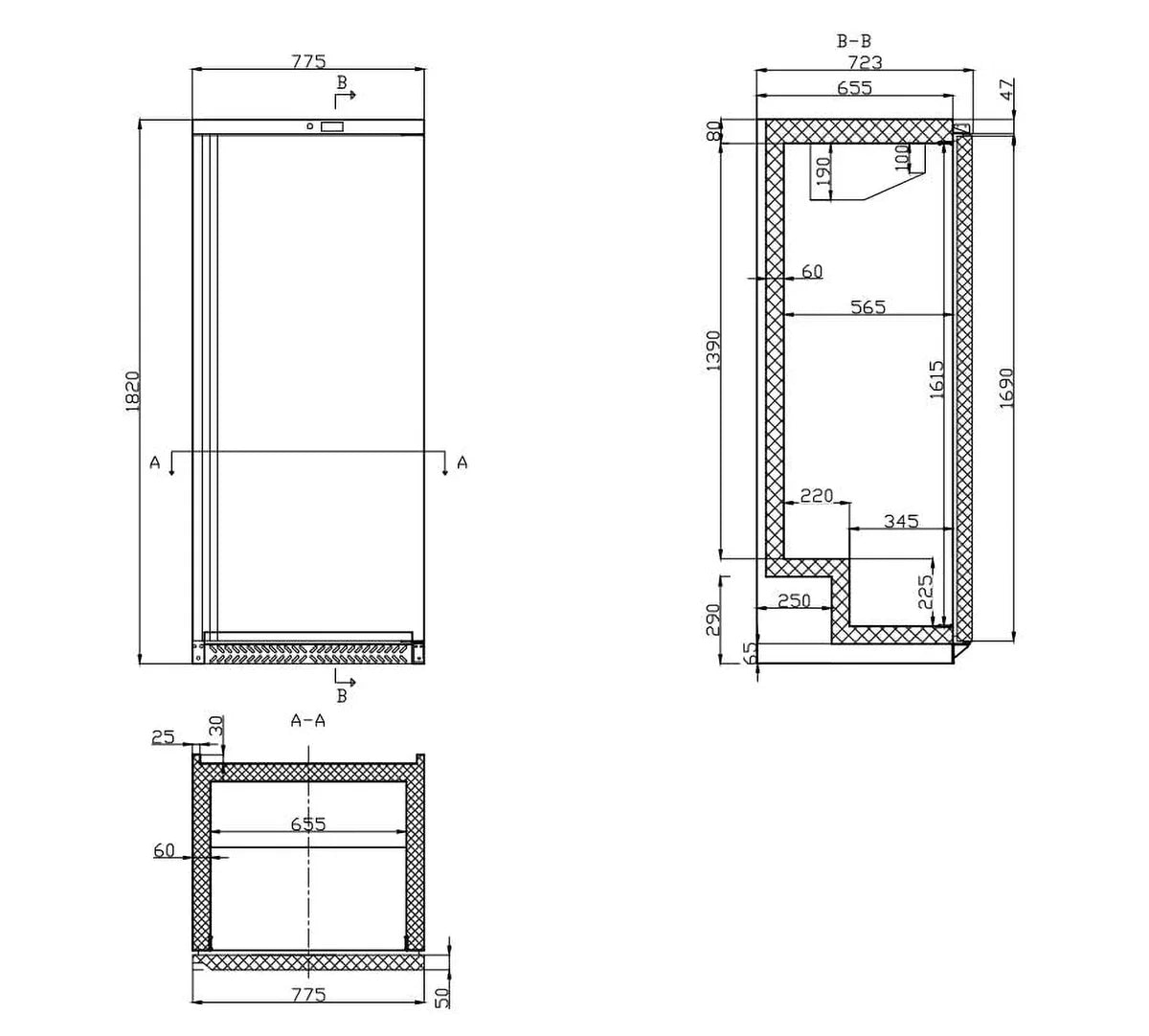 Armoire de congélation ECO 590 L, 1 porte verrouillable, blanc