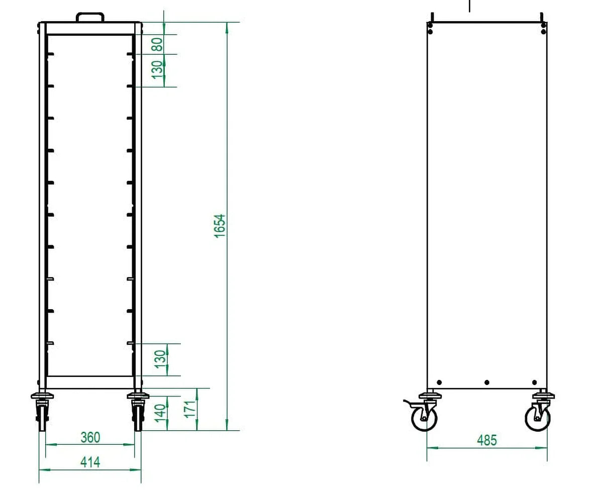 Chariot à plateaux ECO 10 fermé 350 x 450