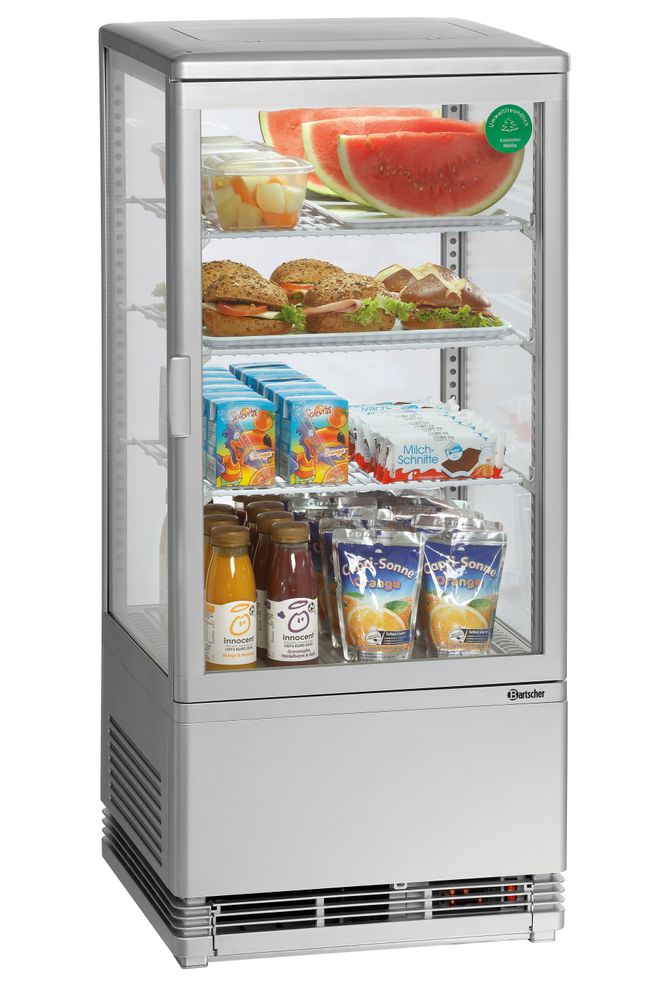 Bartscher Mini vitrine réfrigérée 78L, argent