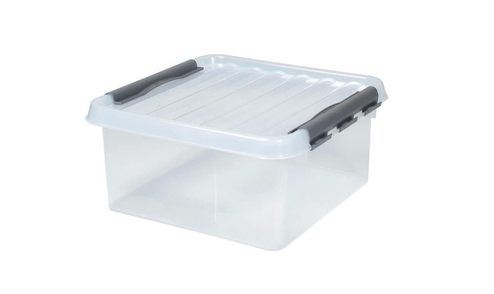 Récipient transparent avec couvercle, 400 x 400 mm - 180 mm
