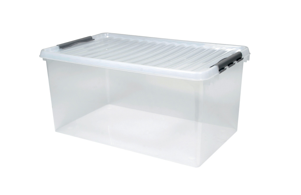 Récipient transparent avec couvercle, 800 x 500 mm - 380 mm