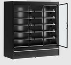 Tefcold Vitrine murale réfrigérée de supermarché Multideck MDCA1875HB-2 noire, 1955 mm