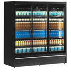 Tefcold Vitrine murale réfrigérée de supermarché Multideck MDCA1875HB-2 noire, 1955 mm