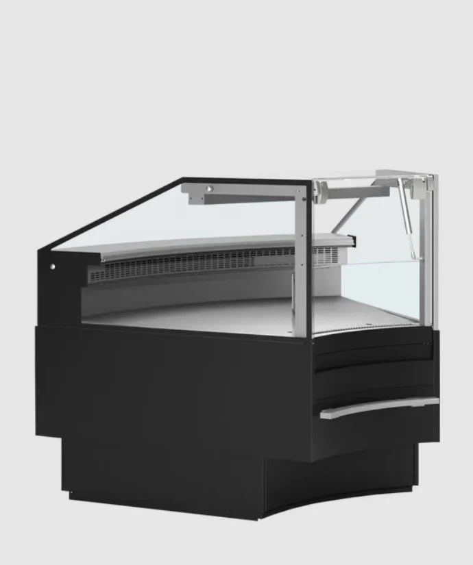 Tefcold comptoir réfrigéré de service SOCA45INTB élément d’angle 45° 1120 mm, LED, noir