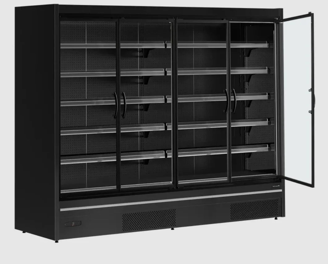 Tefcold Vitrine murale réfrigérée de supermarché Multideck MDCA2500HB noire, 2580 mm