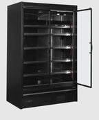 Tefcold Vitrine murale réfrigérée de supermarché Multideck MDCA1250HB noire, 1330 mm
