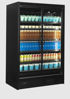 Tefcold Vitrine murale réfrigérée de supermarché Multideck MDCA1250HB noire, 1330 mm