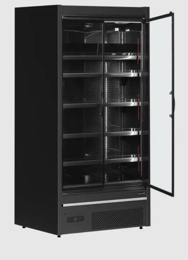 Tefcold Vitrine murale réfrigérée de supermarché Multideck MDCA937HB noire, 1017 mm