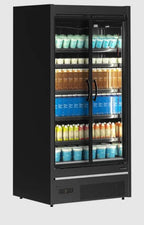 Tefcold Vitrine murale réfrigérée de supermarché Multideck MDCA937HB noire, 1017 mm