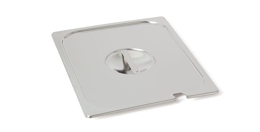 Couvercle GN 1/2 Rieber en acier inoxydable avec logement pour cuillère et poignée encastrée, mod. 1211, A-L