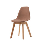 Chaise empilable rembourrée FEROS Keeve - bois de bouleau / brun-rouge