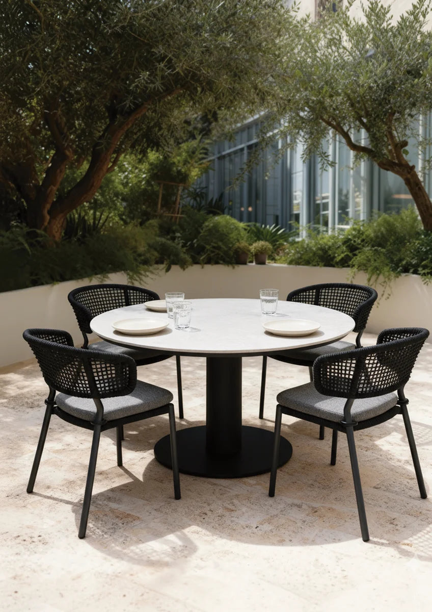 barths Porto - Table repas d’extérieur ronde Ø 150 cm - anthracite