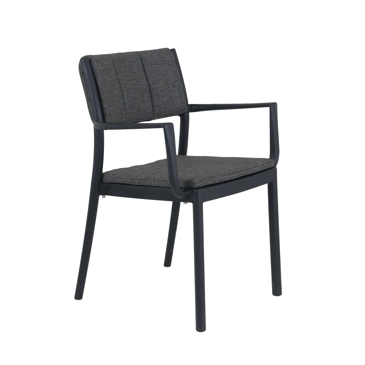 Chaise empilable FEROS Rocco avec accoudoirs - Noir