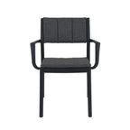 Chaise empilable FEROS Rocco avec accoudoirs - Noir