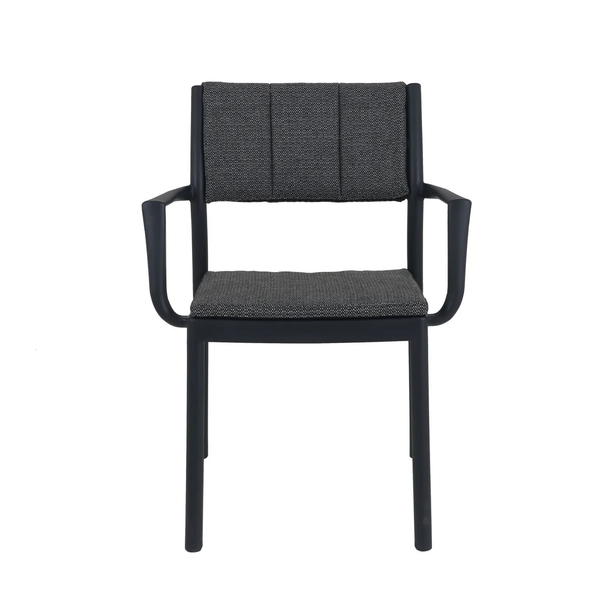 Chaise empilable FEROS Rocco avec accoudoirs - Noir