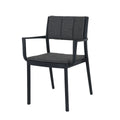 Chaise empilable FEROS Rocco avec accoudoirs - Noir