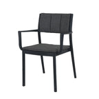 Chaise empilable FEROS Rocco avec accoudoirs - Noir