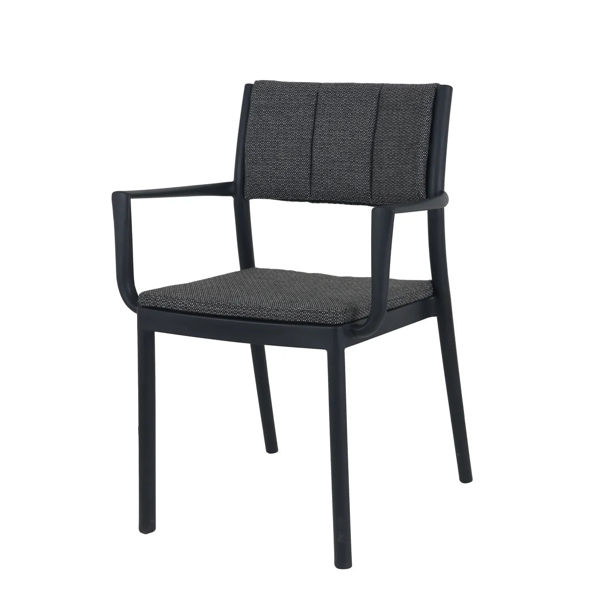 Chaise empilable FEROS Rocco avec accoudoirs - Noir