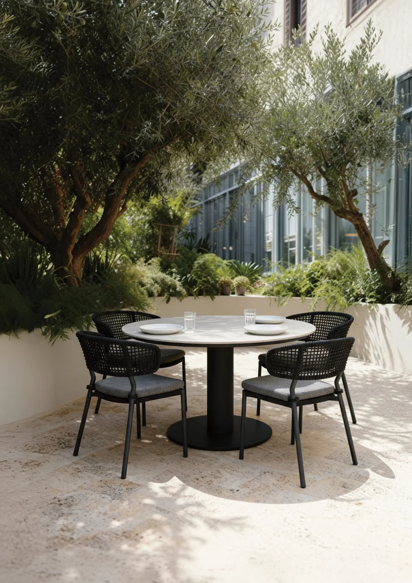 barths Porto - Table repas d’extérieur ronde Ø 130 cm - anthracite