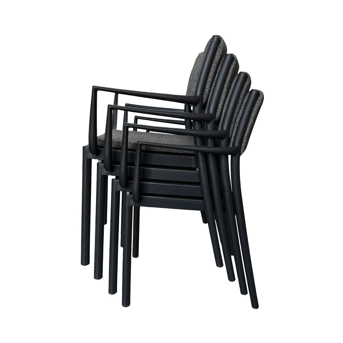 Chaise empilable FEROS Rocco avec accoudoirs - Noir
