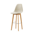 Tabouret de bar empilable rembourré FEROS Keeve - bois / beige
