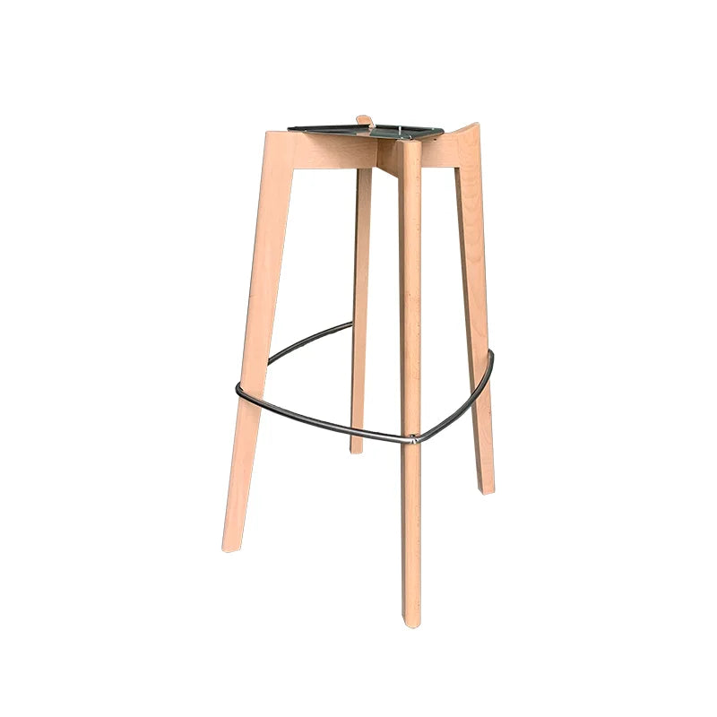 Tabouret de bar empilable FEROS Keeve - coque d’assise basse, rembourrée - bois / brun-rouge
