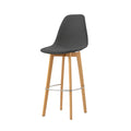Tabouret de bar empilable rembourré FEROS Keeve - bois / gris foncé
