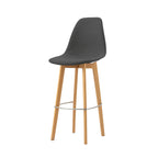 Tabouret de bar empilable rembourré FEROS Keeve - bois / gris foncé