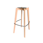 Tabouret de bar empilable FEROS Keeve - coque d’assise basse, rembourrée - bois / gris foncé