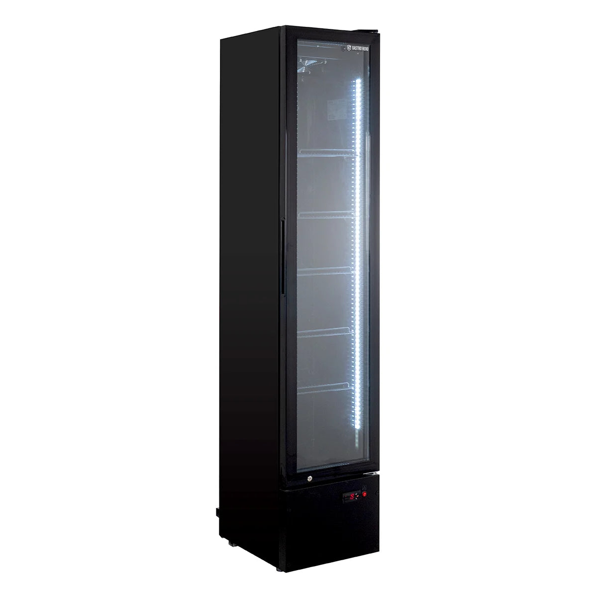 Armoire à boissons GKS-160 Slim, 160 litres de volume de refroidissement, éclairage intérieur, noire