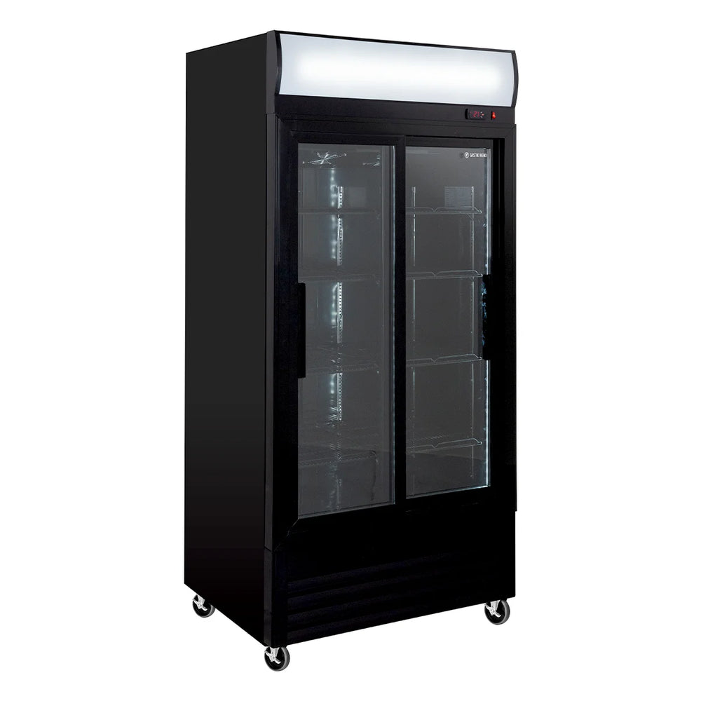 Armoire à boissons ECO 630 avec fronton lumineux et portes coulissantes