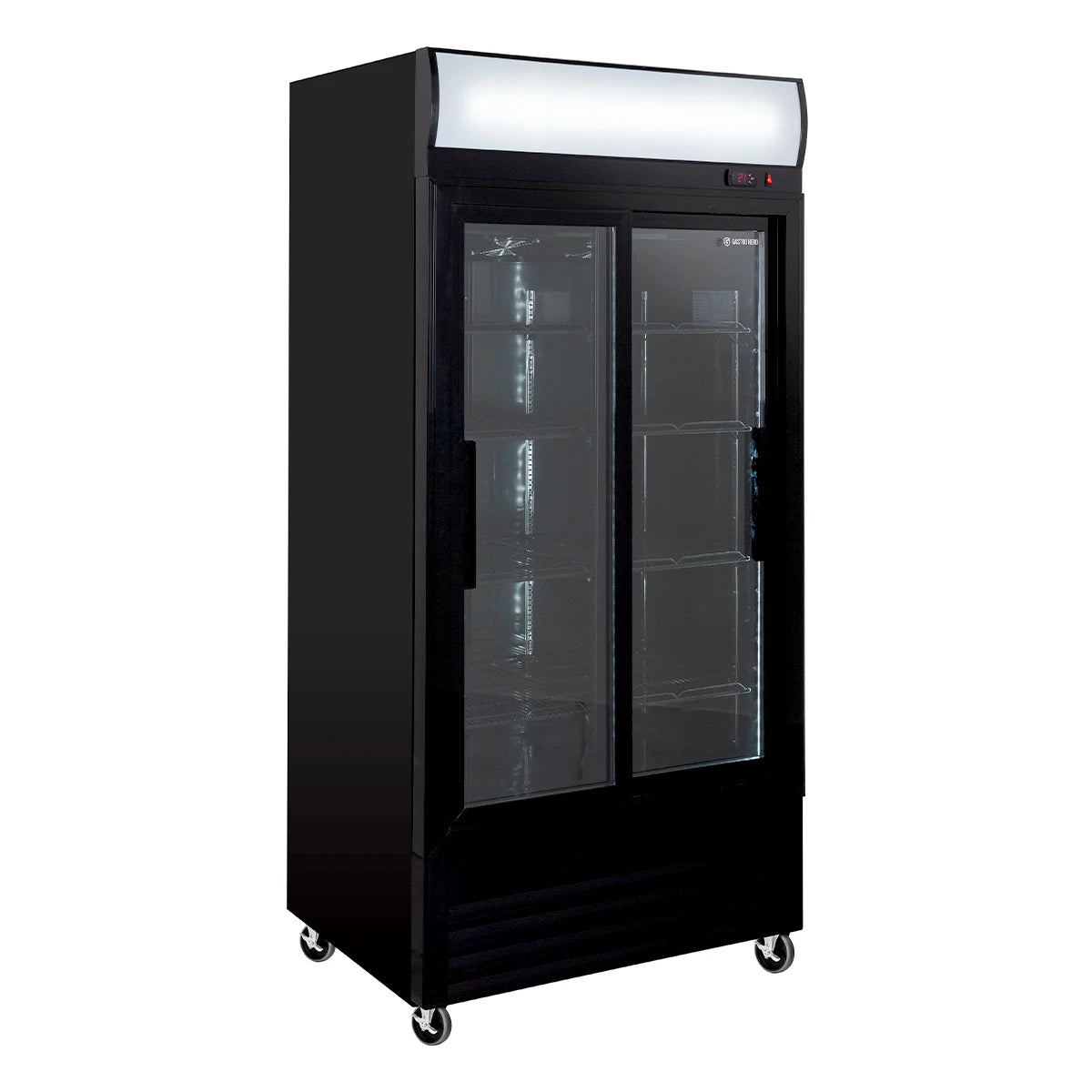 Armoire à boissons ECO 630 avec enseigne lumineuse et portes coulissantes