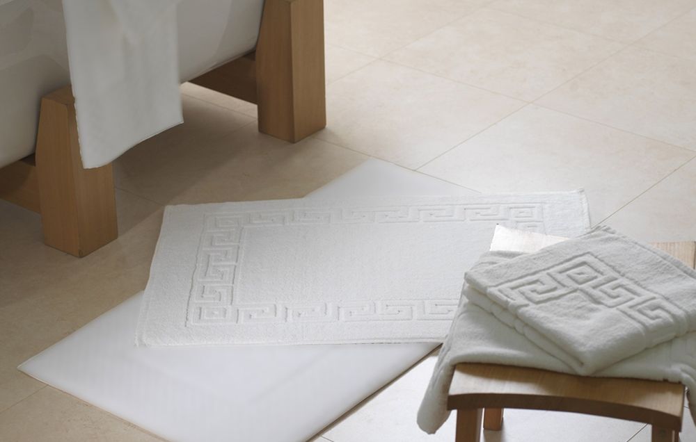 Tapis de bain en éponge retors, 100 % coton, 50 x 70 cm, blanc, 700 g/m2