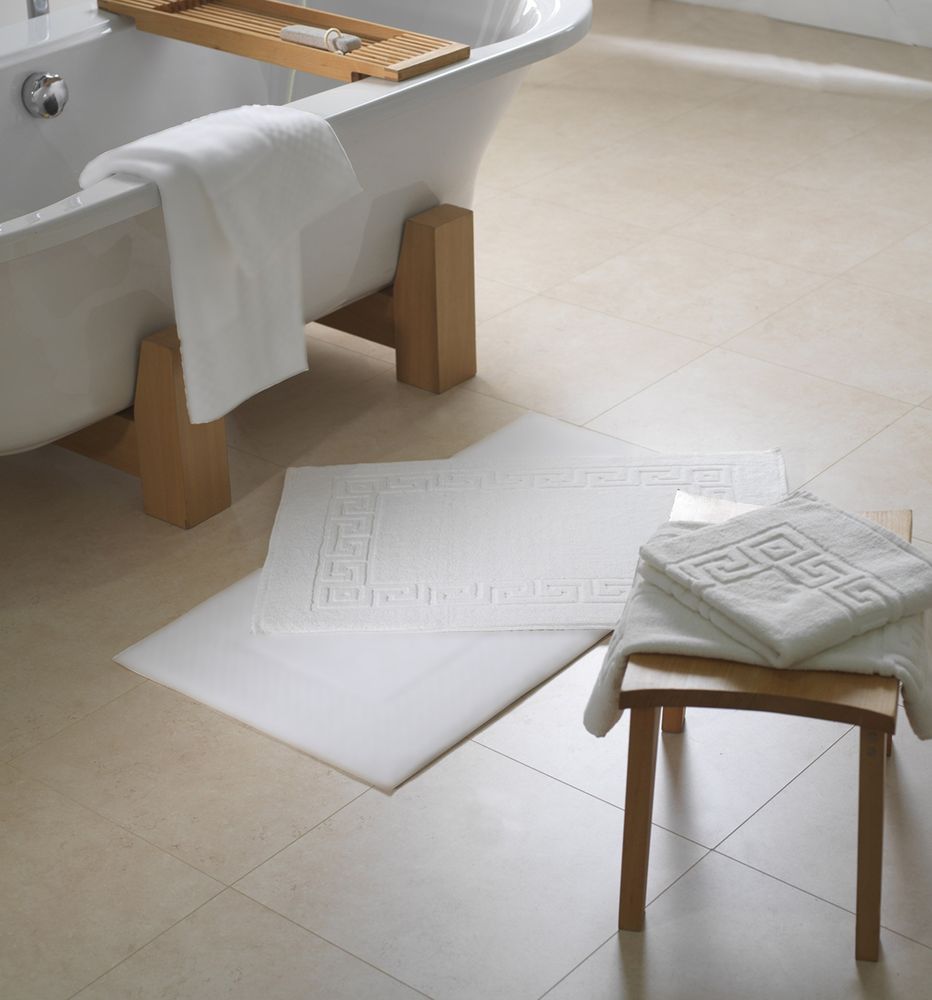 Tapis de bain en éponge retors, 100 % coton, 50 x 70 cm, blanc, 700 g/m2