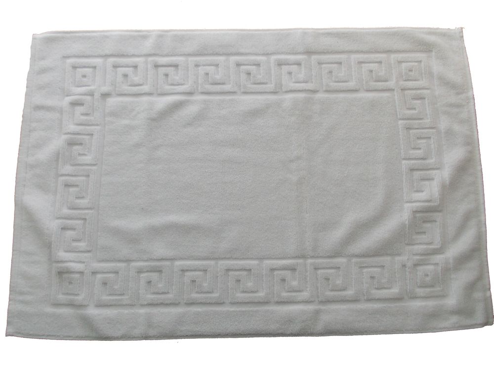 Tapis de bain en éponge retors, 100 % coton, 50 x 70 cm, blanc, 500 g/m2