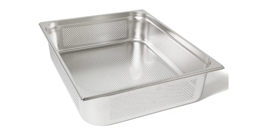 Bac GN Rieber en acier inoxydable GN 2/1 perforé - 150 mm, capacité : 41 litres, Mod. 21 154
