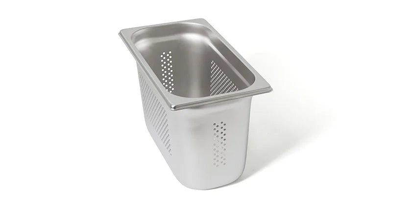 Bac GN Rieber en acier inoxydable GN 1/3 perforé - 200 mm, capacité : 6,6 litres, Mod. 13 204