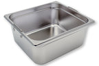 Bac GN Rieber en acier inoxydable GN 2/3 avec poignées encastrables - 150 mm, capacité : 11,8 litres, Mod. 23 150 F
