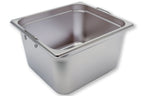 Bac GN Rieber en acier inoxydable GN 2/3 avec poignées encastrables - 200 mm, capacité : 15,3 litres, Mod. 23 200 F