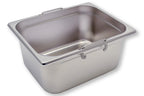 Bac GN Rieber en acier inoxydable GN 1/2 avec poignées encastrables - 150 mm, capacité : 8,4 litres, Mod. 12 150 F