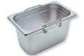 Bac GN Rieber en acier inoxydable GN 1/4 avec poignées encastrables - 150 mm, capacité : 3,6 litres, Mod. 14 150 F