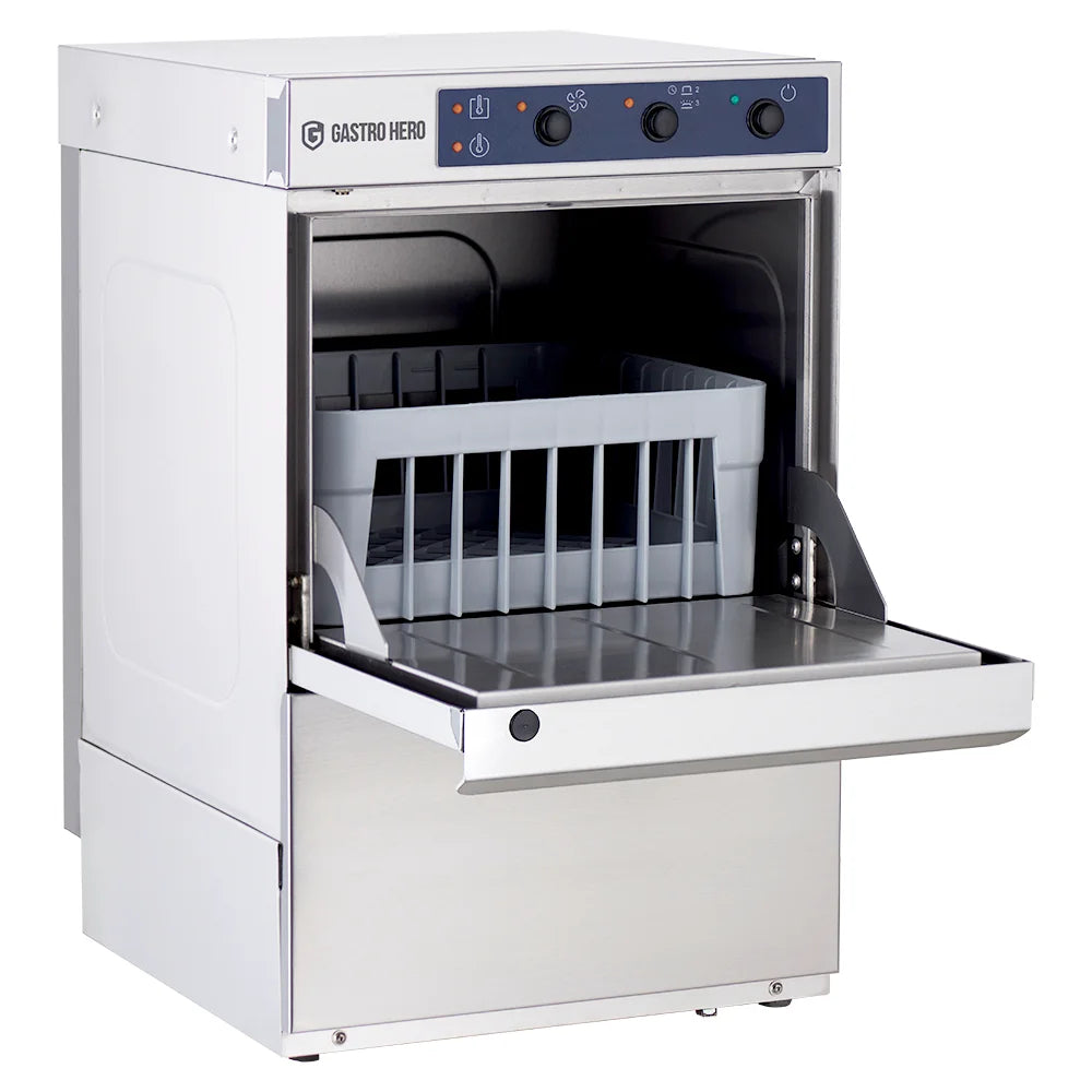 Lave-verres ECO 35x35 cm, avec doseur de détergent et de liquide de rinçage, avec pompe de vidange, fabriqué en Europe, 230 V
