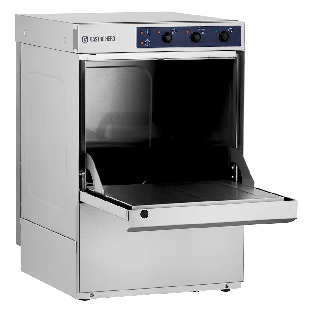 Lave-verres ECO 40x40 cm, avec doseur de détergent et de liquide de rinçage, avec pompe de vidange, fabriqué en Europe, 230 V