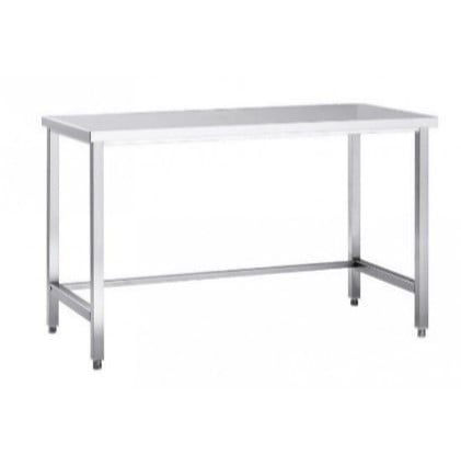 Table de travail en inox Eco 20x7 sans étagère basse