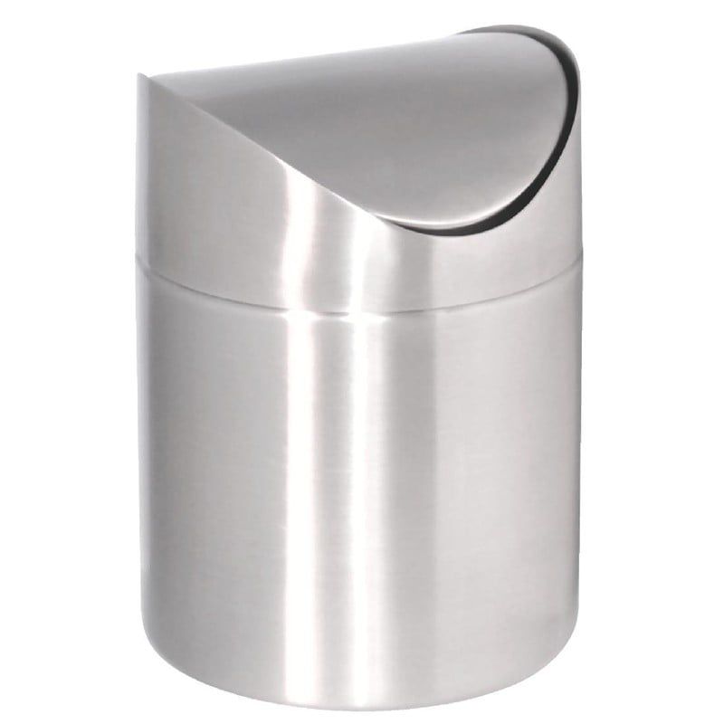 Poubelle de table à couvercle battant, inox