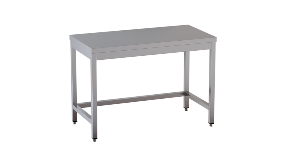 Table de travail en inox Eco 18x6 sans étagère basse