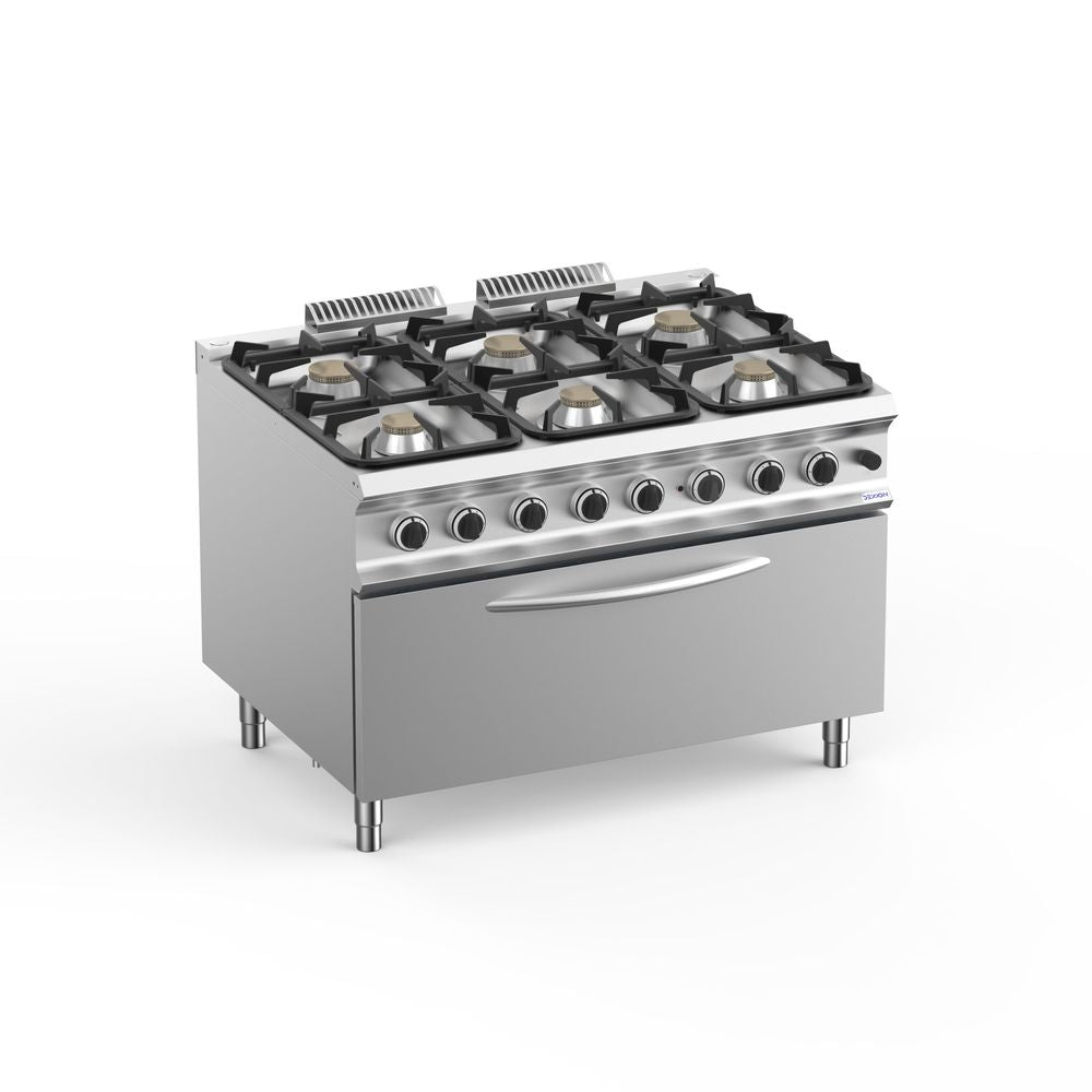 Fourneau à gaz - Dexion Lux 980 - 120/90 ─ 64 kW avec un grand four grill à gaz
