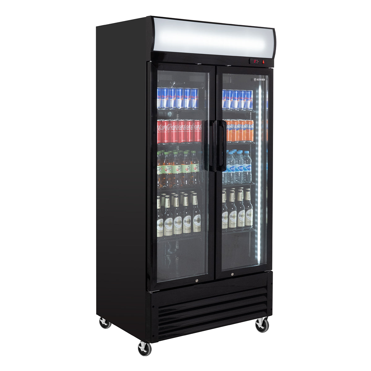 Réfrigérateur à boissons ECO 630 avec tête d'éclairage et portes battantes
