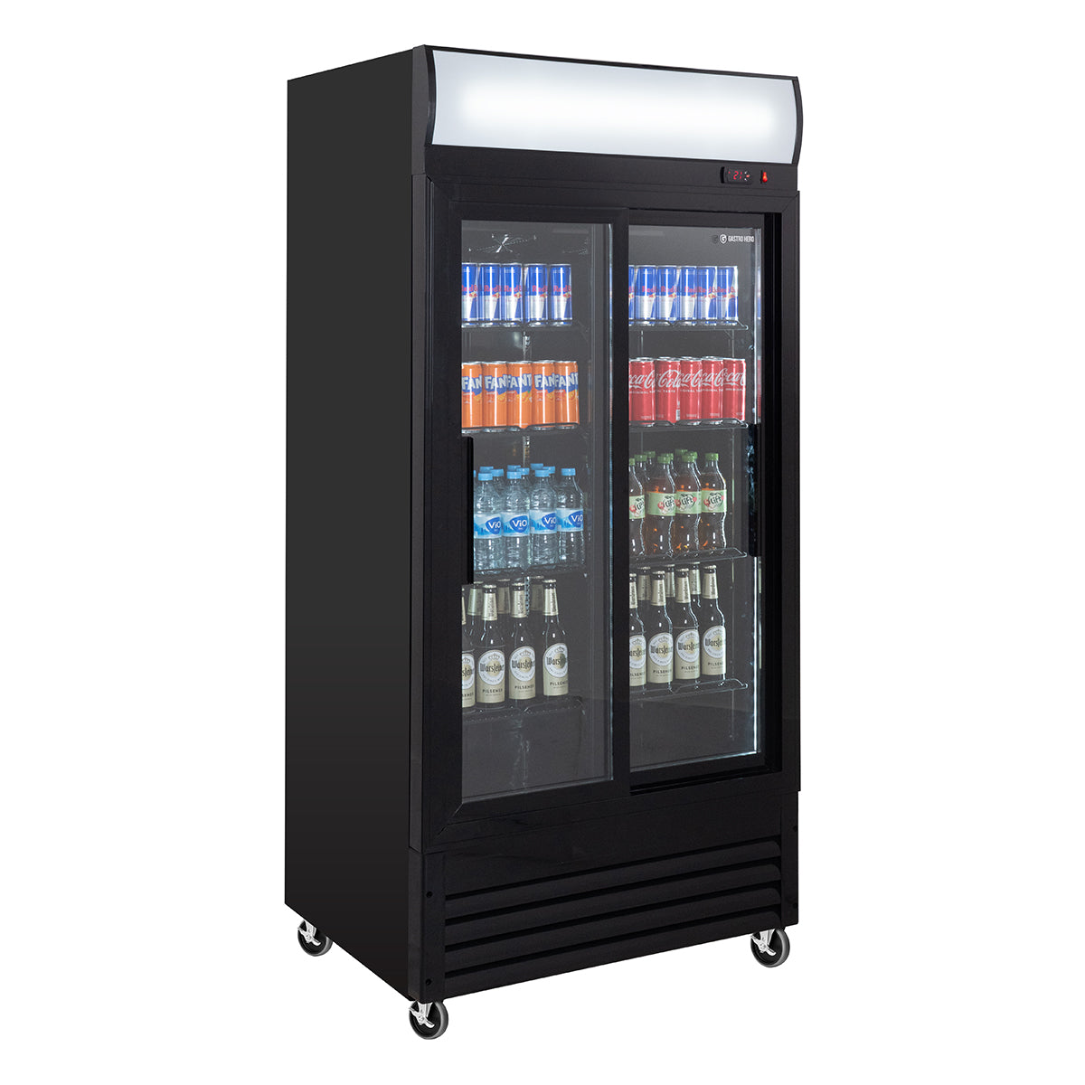 Réfrigérateur à boissons ECO 630 avec tête d'éclairage et portes coulissantes