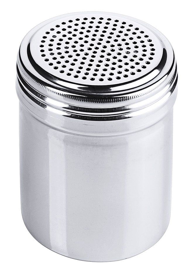 Saupoudreuse en acier inoxydable 18/10, sans manche, hauteur 9,5cm, 30 cl